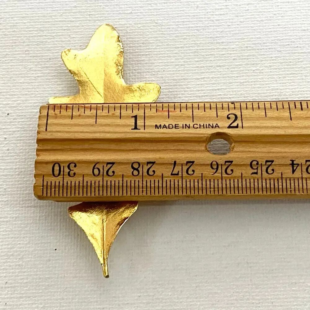 Vintage Crown Trifari Gold Tone Oak Leaf Brooch Pin MCM Mother's Day Gift